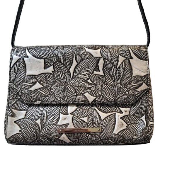 Brahmin Floral Crocodile Pattern Shoulder Bag - Picture 1 of 12